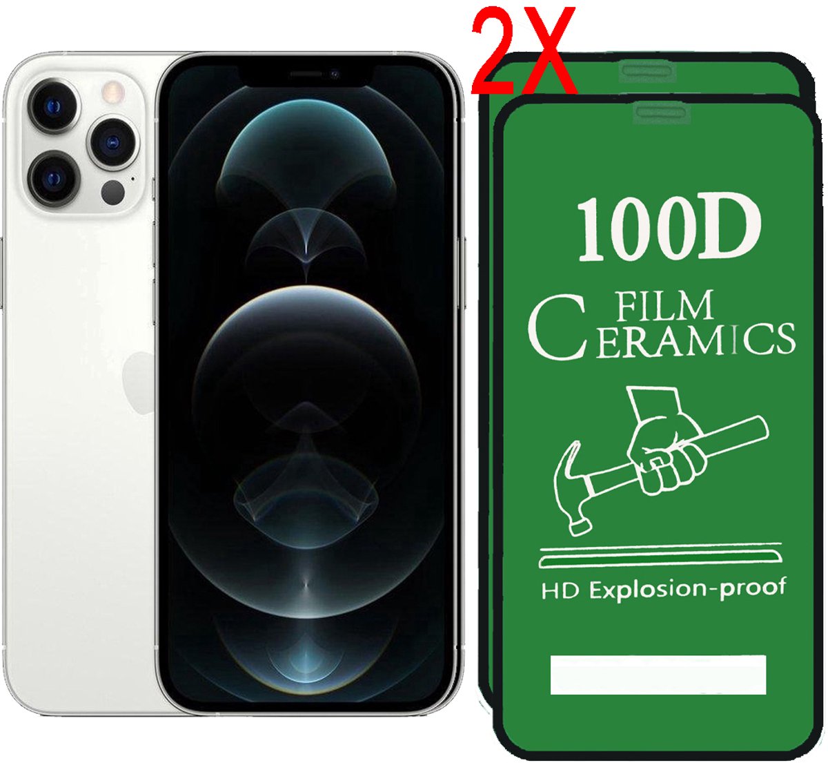 Apple iPhone 14 Screen protector Temperde glas Anti-Shock Ceramisch 100D HD Explosion-proof geschikt geschikt voor Apple iPhone 14 – 2 stuk