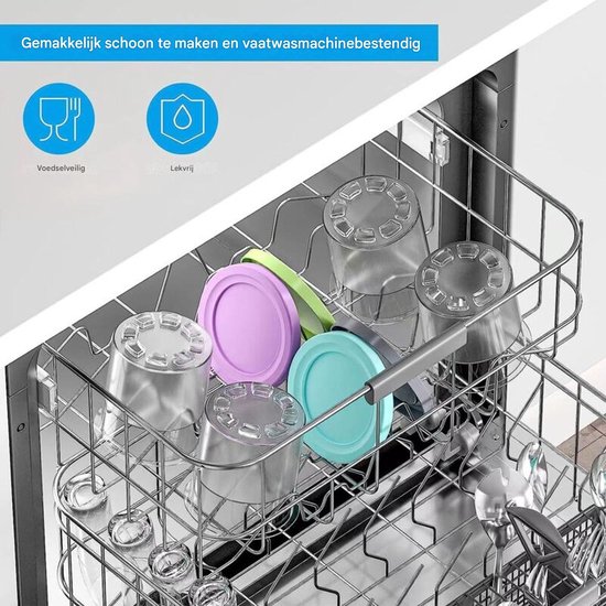 IJsbekers - BPA-vrij - Compatibel NC301/NC300/NC299AMZ - Vaatwasserbestendig - Voor Dessert & Sorbet - Keukentools - Transparant - Standaard - 4 Stuks + Lepel van Merkloos — afbeelding 2