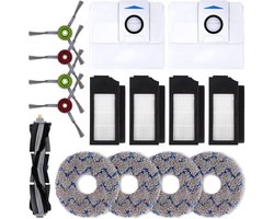 Geschikt voor Vervangende onderdelen voor ECOVACS DEEBOT X1 OMNI Turbo T10 robotstofzuiger - Reserve-accessoireset inclusief 1 hoofdborstel, 4 zijborstels, 4 filters, 4 dweilen, 2 D-pads, UST-zak