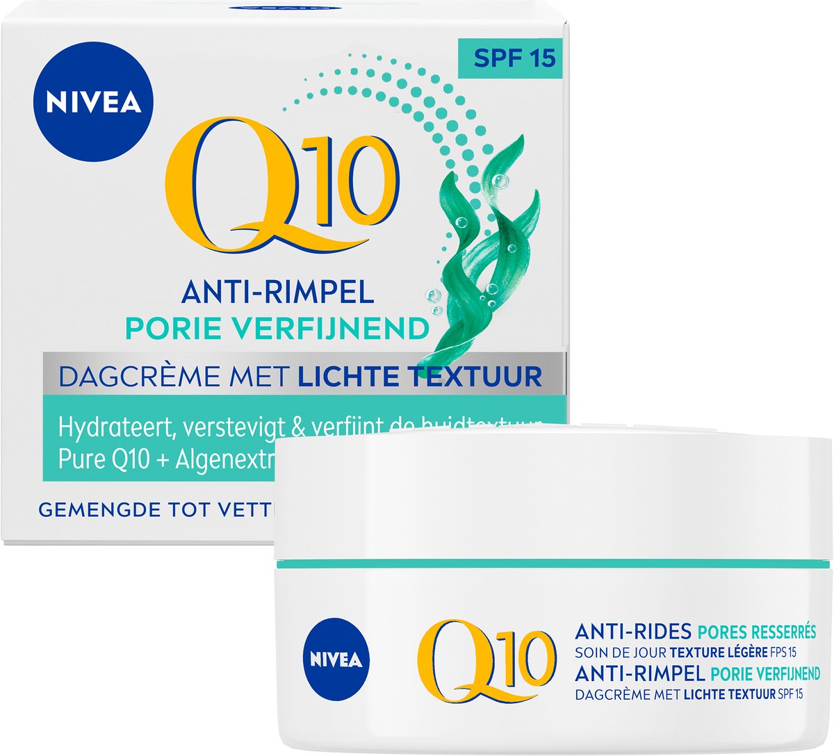 NIVEA Q10 POWER Anti-Rimpel Dagcrème Verfijnt de Poriën SPF 15 - 50 ml - Dagcrème