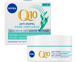 NIVEA Q10 POWER Anti-Rimpel Dagcrème Gezicht - Porie Verfijnend - Gemengde tot vette huid - SPF 15 - Crème Met Q10en algenextract - 50 ml