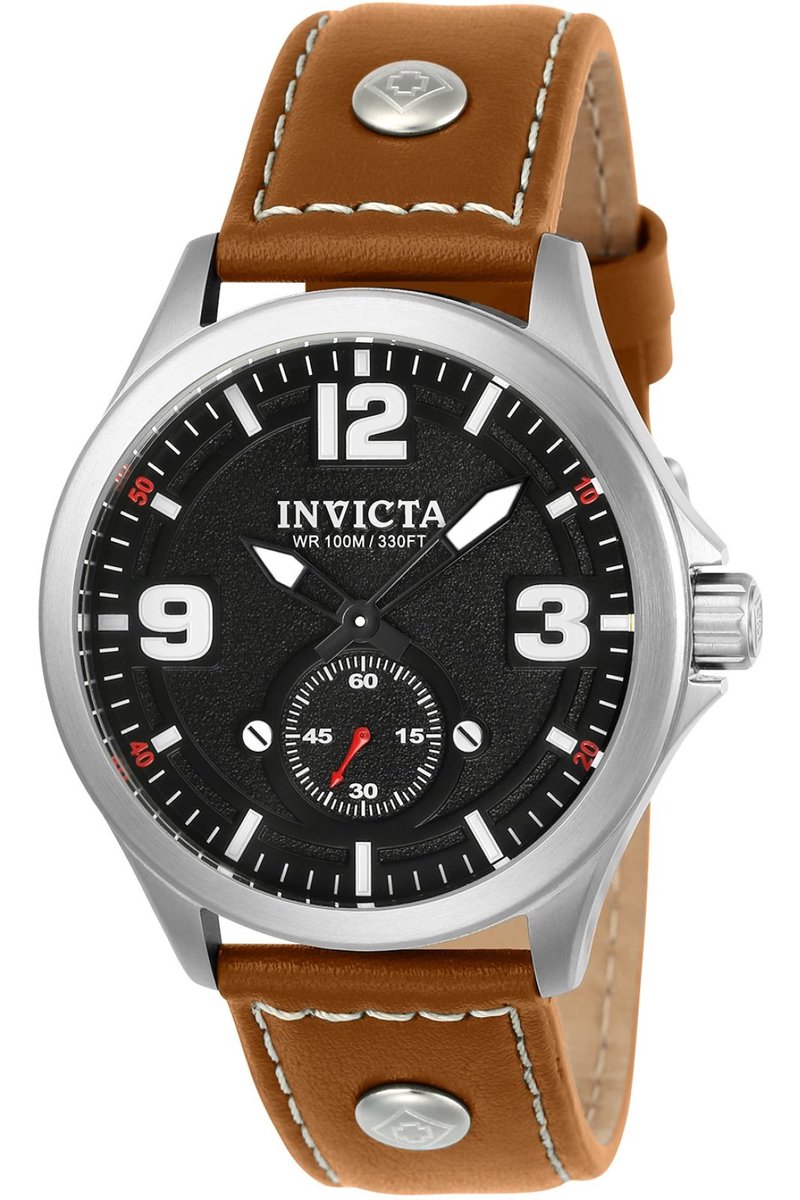 Invicta Aviator 22528 Heren Horloge - Waterdicht - Analoog - Quartz Uurwerk - Roestvrij Staal met grijze Wijzerplaat - 44mm