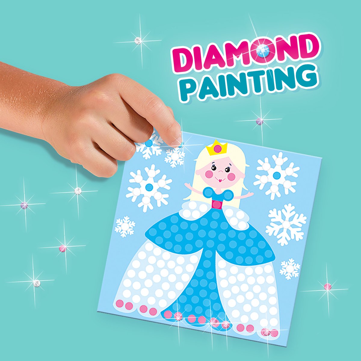 SES Creative Diamond Painting - 8 Mozaïekkaarten met 1080 Steentjes - Voor Meisjes vanaf 3 Jaar - Schoencadeautjes Sinterklaas — afbeelding 4