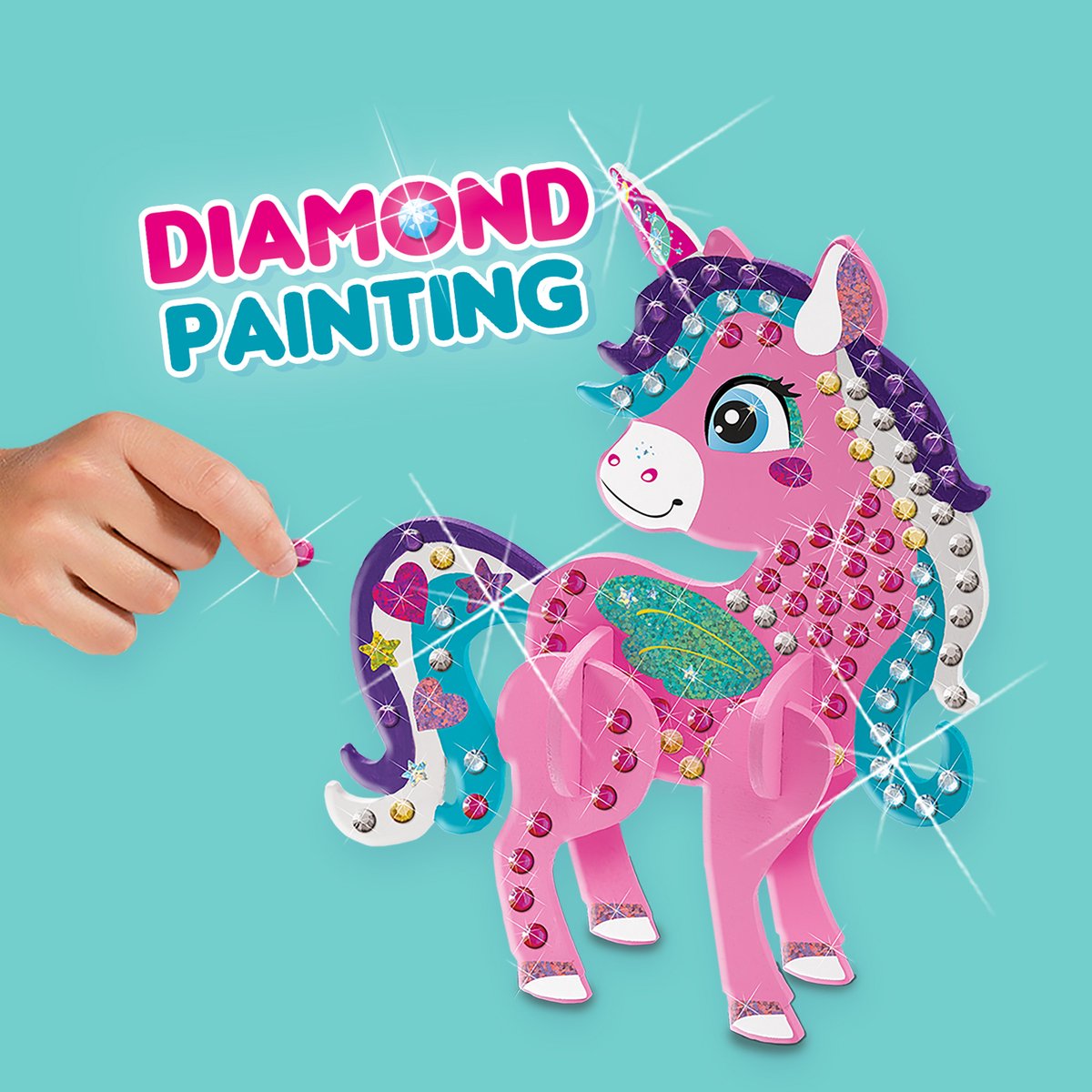 SES Creative Diamond Painting 3D Unicorns met Houten Onderdelen - Voor Meisjes vanaf 5 Jaar - Schoencadeautjes Sinterklaas — afbeelding 3