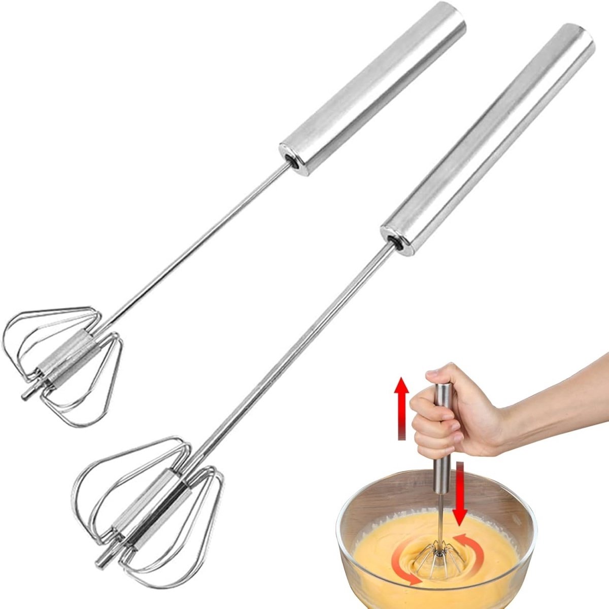 EXCITAT Garde - Garde van roestvrij staal - Semi-automatische mixer - Geschikt voor het kloppen van eieren, melk, koffie, milkshakes, room en sauzen
