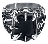 etnox Crystal Claw Heren Ring - zilverkleurig - S