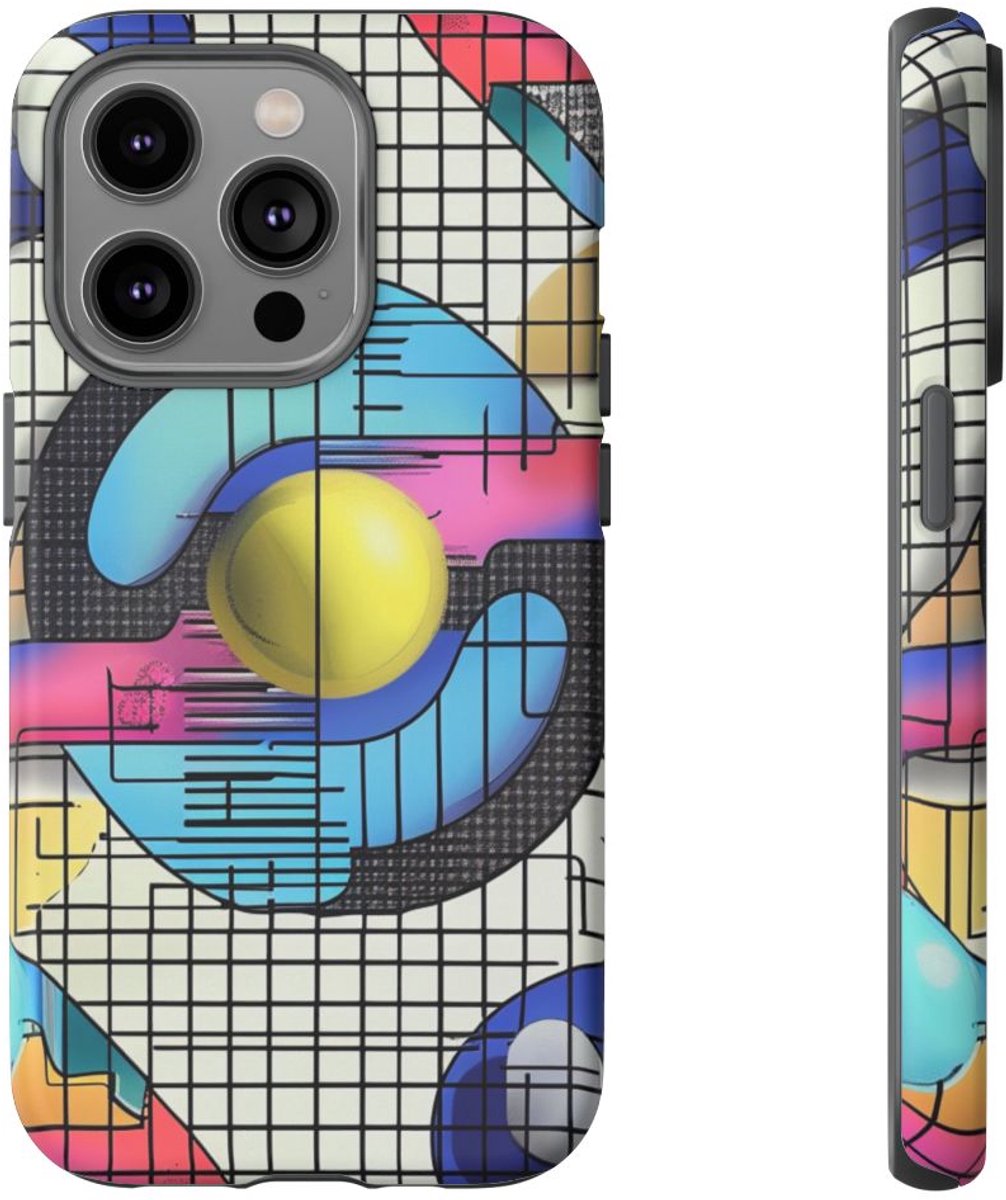 Kleurrijk Geometrisch Abstract Patroon – Telefoonhoesje Geschikt voor iPhone 14 Pro