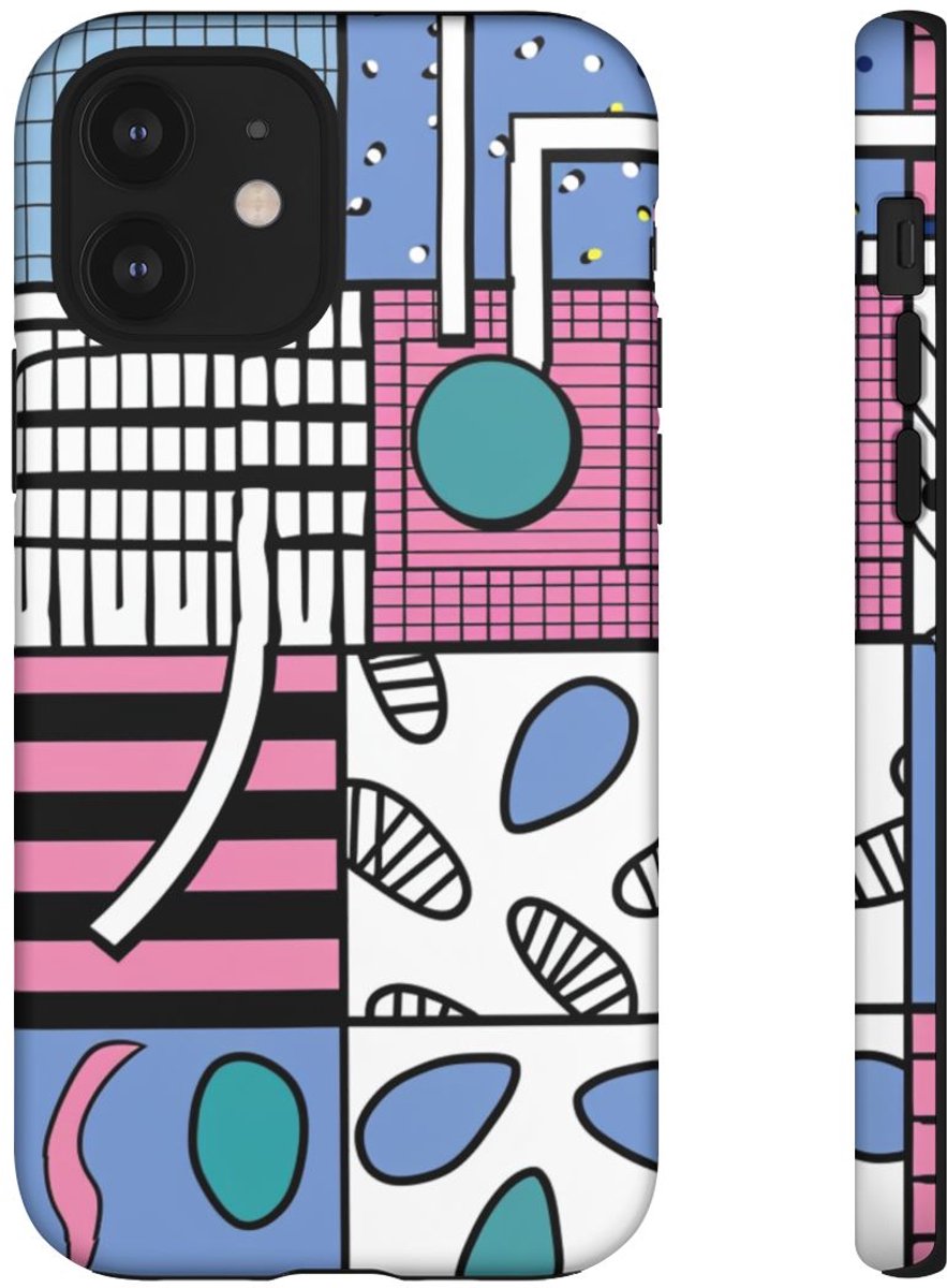 Kleurrijk Geometrisch Abstract Patroon – Telefoonhoesje Geschikt voor iPhone 12