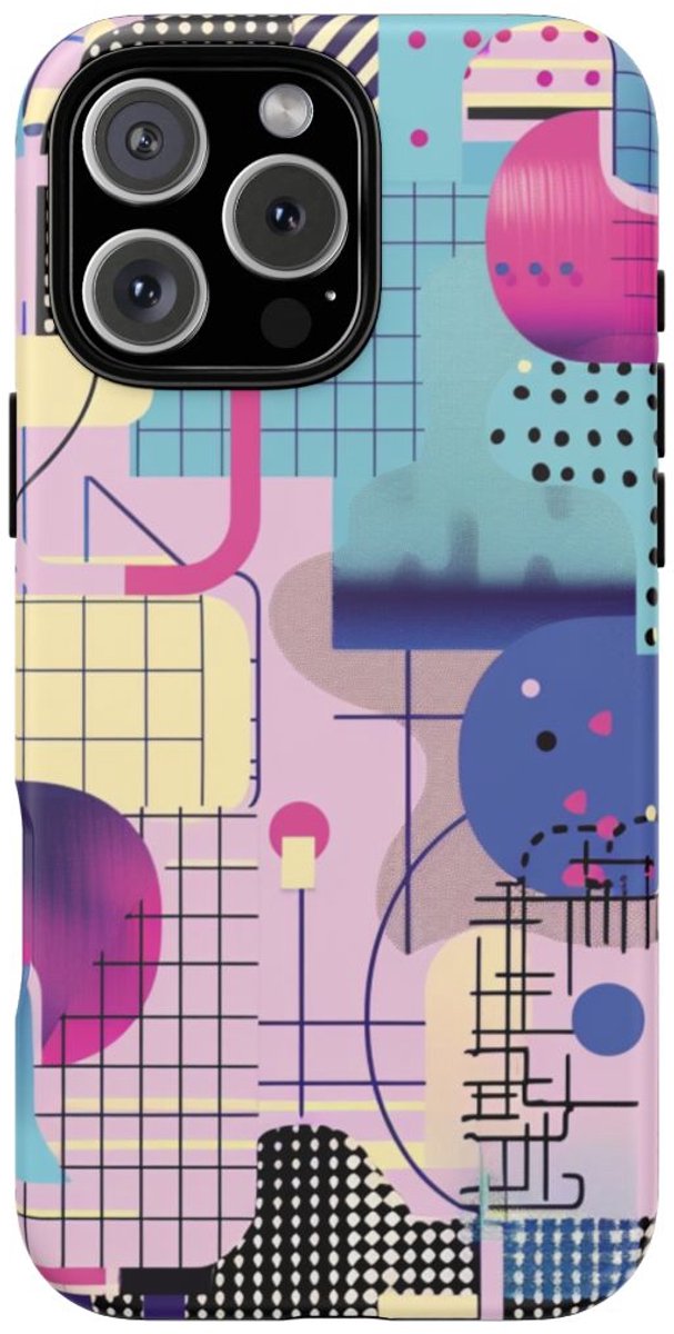 Kleurrijk Abstract Geometrisch Patroon – Telefoonhoesje Geschikt voor iPhone 16 Pro Max