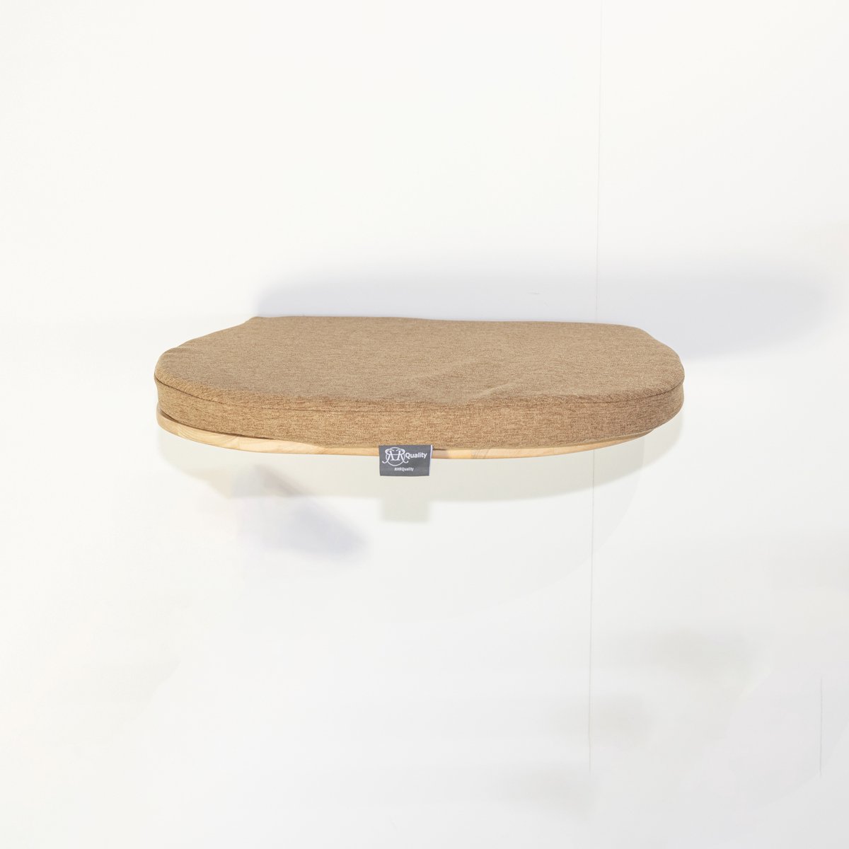 RHRQuality Wandmeubel Klimmuur Kat – Luxe Kattenbed 50 cm – Draagkracht tot 20KG – Voor Grote Katten – Met Verwijderbaar Kussen – Cappuccino