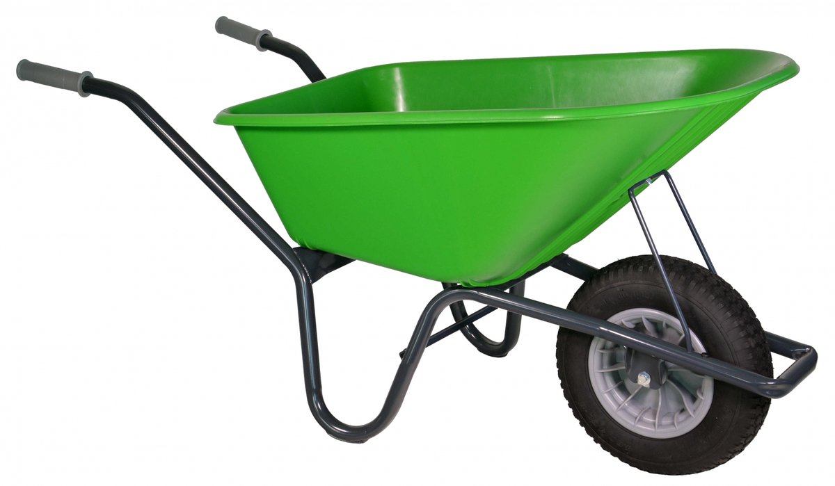 Bol.com Hummer klus tuinkruiwagen 100L gecoat lime groen aanbieding