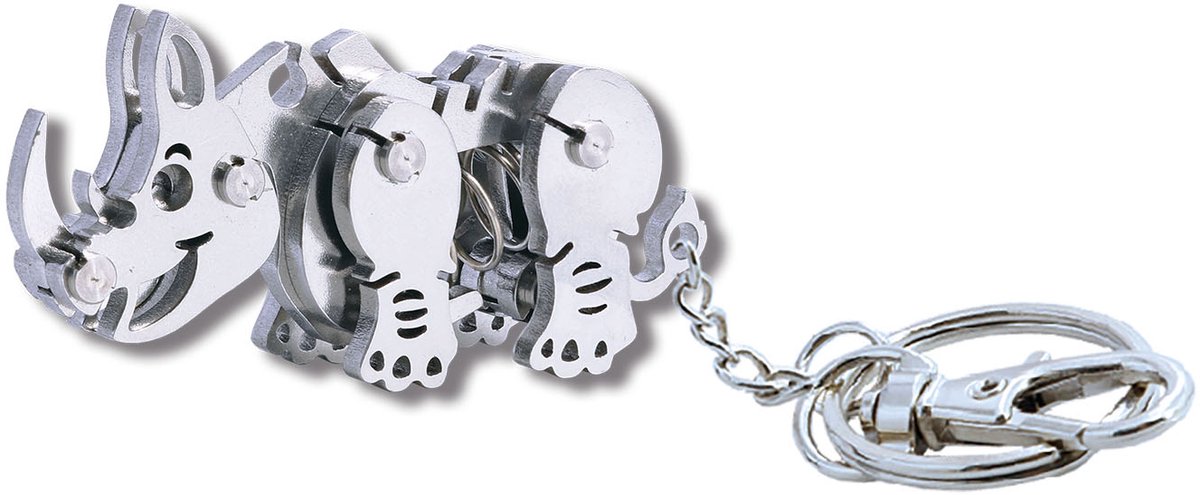 Sleutelhanger Neushoorn- metaal