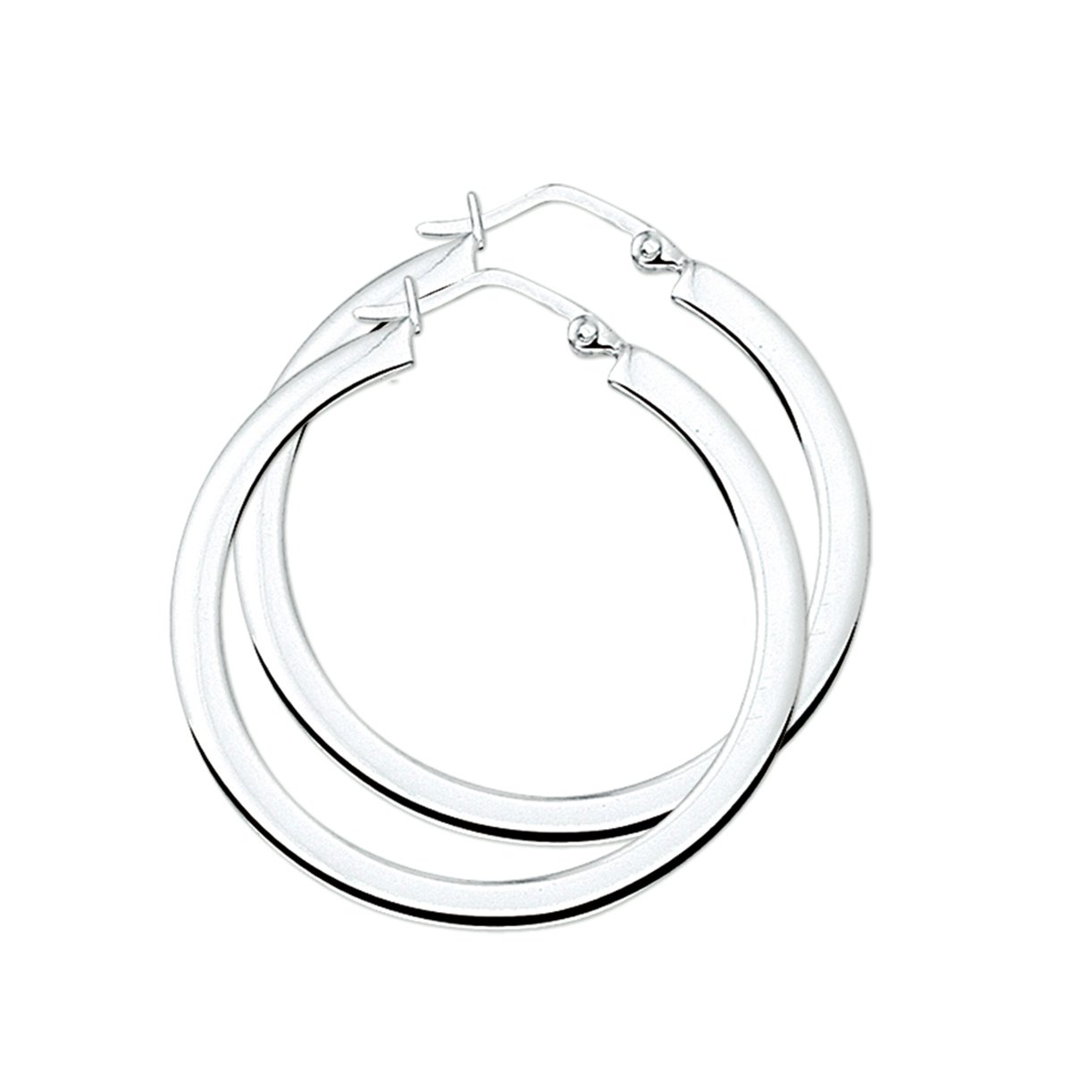 Glams oorringen vierkante buis - 36 mm - Zilver