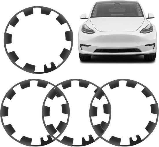 4 stuks 19 inch naafdop, compatibel for Tesla Model Y 2024 wielwieldop prestatievervanging rechts en links wieldop volledige velgafdekking accessoires (Color : Gun Grey