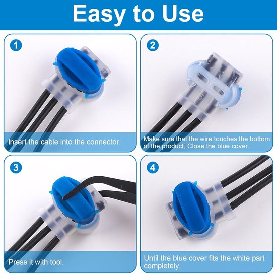 20-delige waterdichte draadconnector - geschikt voor robotmaaiers, - grasmaaierconnector - met 10 aansluitklemmen - reparatieset voor grasmaaierkabel - geschikt voor irrigatietoepassingen met robotmaaiers van Merkloos	 — afbeelding 3