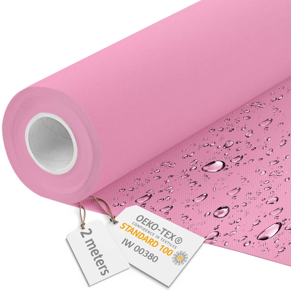 DreamRoots Canvas Waterdicht - Meubelstof per meter 160 cm breed - Waterafstotende stof 220 g/m2 600D - Luifelstof Waterdicht per meter Roze 2M