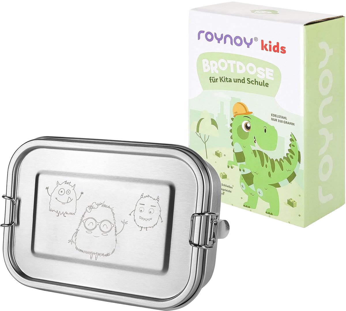 Kindvriendelijke broodtrommel - lekvrij, onbreekbaar - zilver
