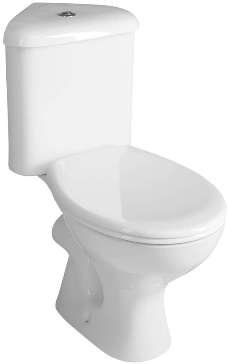 Aqualine Keramiek - WC Clifton, hoek, afvoer achter, wit FS1PK