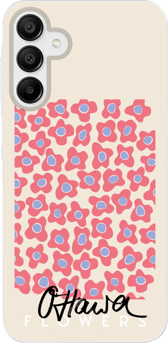 Telefoonhoesje Geschikt voor Samsung Galaxy A15 5G hoesje - Bloem - Patronen - Roze - Siliconen Telefoonhoesje Telefoonhoesje