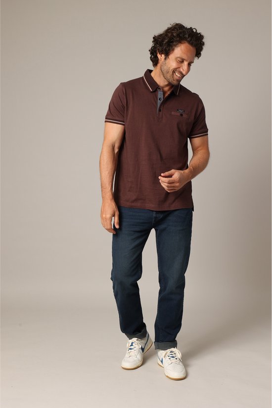 DEELUXE Chique poloshirt van 100% katoen met contrasterende kraag en decoratief borstzakje XXL
