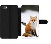 Étui pour téléphone iPhone 8 Bookcase - Renard - Neige - Hiver - Avec poches - Étui portefeuille avec fermeture magnétique