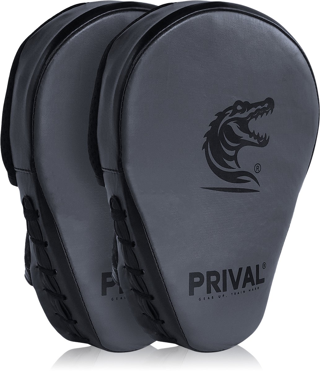 Prival Focus Mitts – Professionele Bokspads / Stootkussens – Set van 2 – Geschikt voor Boksen, Kickboksen & MMA – Duurzaam PU Leer – Comfortabele Pasvorm