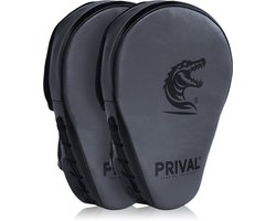 Prival Focus Mitts – Professionele Bokspads / Stootkussens – Set van 2 – Geschikt voor Boksen, Kickboksen & MMA – Duurzaam PU Leer – Comfortabele Pasvorm