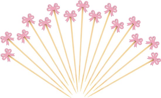 20 Decoratieve Rose Gouden 18 Tandenstokers - Glitter & Glamour Roze Rose Goud 108414
