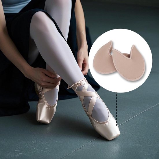 2st Ballet Dans Teen Pads, Zachte Stof Teen Zakjes Pads Hoezen Puntschoenen Hoge Hakken Teenkappen Beschermers Puntschoen Accessoires voor Vrouwen Meisjes om Voeten te Beschermen van Linicort — afbeelding 3