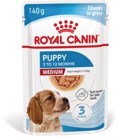 Royal Canin Medium Puppy in Saus- Hondenvoer - 10x140g - Brokjes in saus