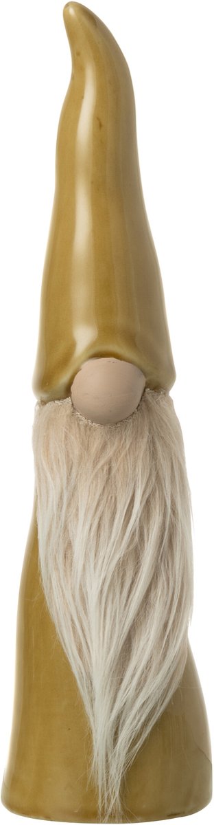J-Line figuur Kabouter - porselein - oker - small