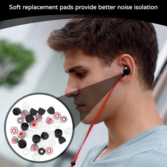 3 Paar Vervangende Oordopjes Tips voor AirPods Pro Gen 1 & 2 door MMOBIEL - Antislip Siliconen Oordopjes met Ruisonderdrukkingsgat, Draagbare Opbergdoos en Passen in Oplaadcase - M - Wit