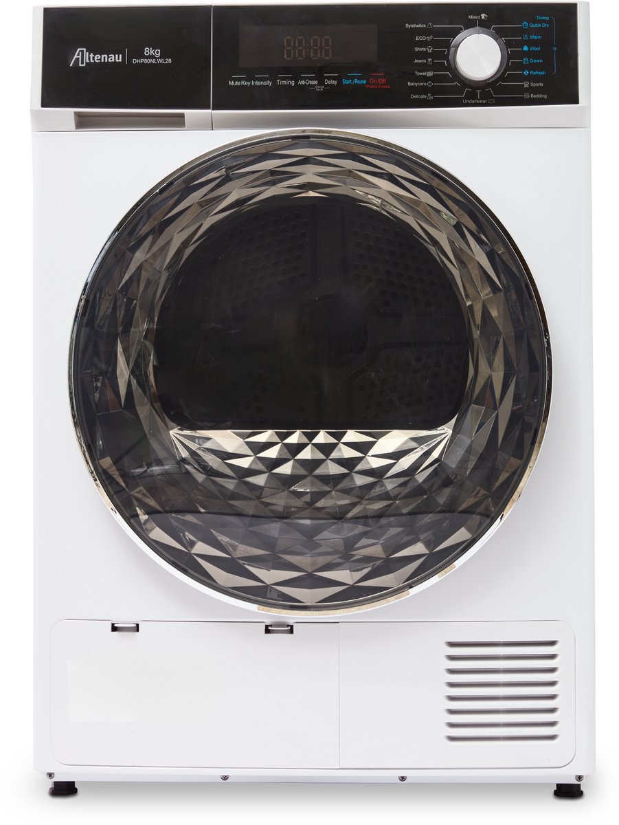 Altenau Dhp80nlwl28 Warmtepompdroger – 8 Kg – 16 Programma’s – Stil & Energiezuinig
