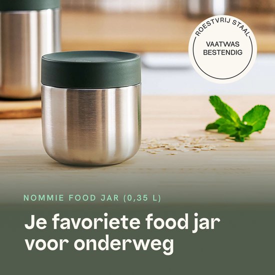 BergHOFF Home Nommie – Boîte à lunch Thermos 0 l – Boîte Thermos étanche – Garde au chaud ou au froid pendant 6 heures – Isolation à double paroi – Récipient alimentaire étanche – Acier inoxydable – Lavable au lave-vaisselle – Kaki et Argent