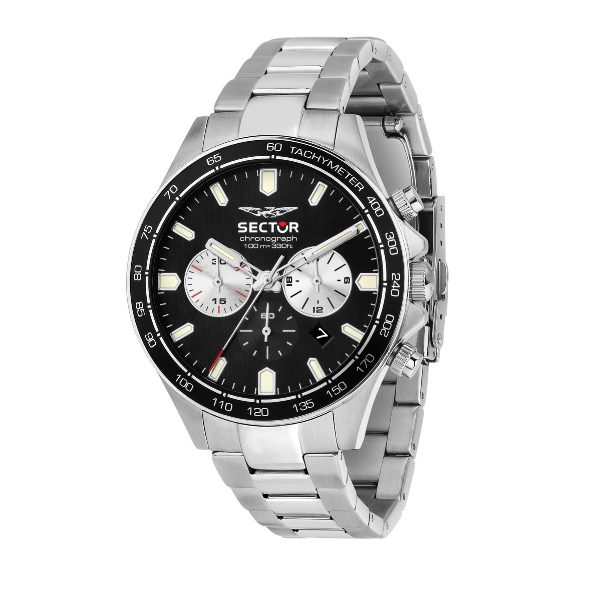 Sector - No Limits - R3273661050 - watch - 230 - Zilverkleurig - zwart - Herenhorloge - 43 MM