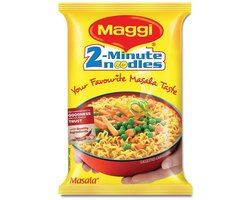 MAGGI 2 Minuten Masala Noedels – Authentieke Indiase Smaak – 20 x 70g – Snelle Instant Noodles met Kruiden & Specerijen met Kajal Sticker
