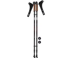 Abbey Camp Nordic Walking Stokken - Telescopisch Verstelbaar - Paar - Zwart/Rood