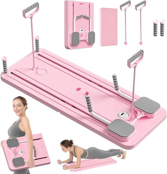 Foto: Rivona pilates board pilates reformer buikspiertrainer hometrainer 2025 model multifunctioneel roze