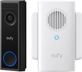 eufy C30 2K Draadloze Video Deurbel 2K FHD - Accu Zwart + eufy Deurbelgong met Wifi versterker (T8024321) - Bundel