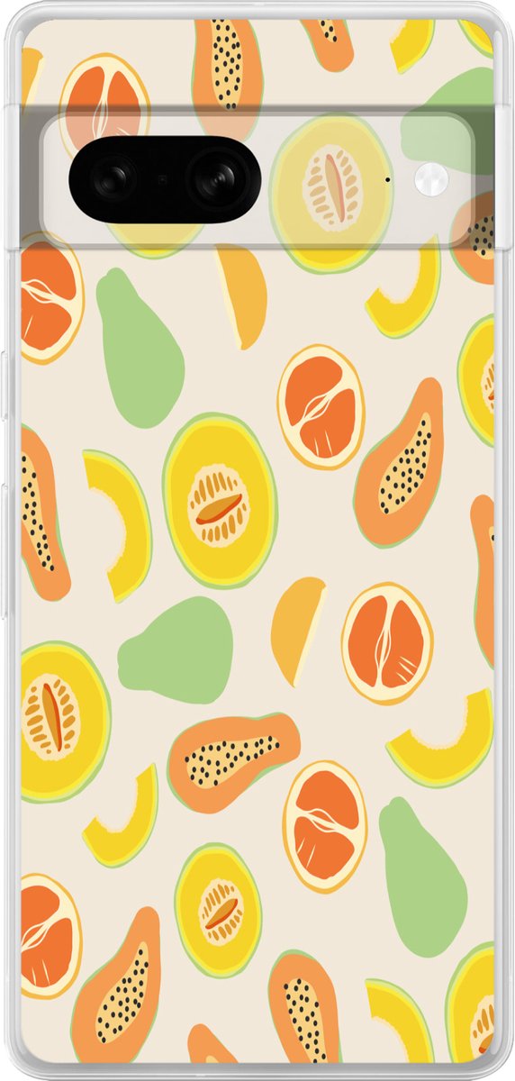 Telefoonhoesje Geschikt voor Google Pixel 7 hoesje - Fruit - Patronen - Meloen - Siliconen Telefoonhoesje Telefoonhoesje