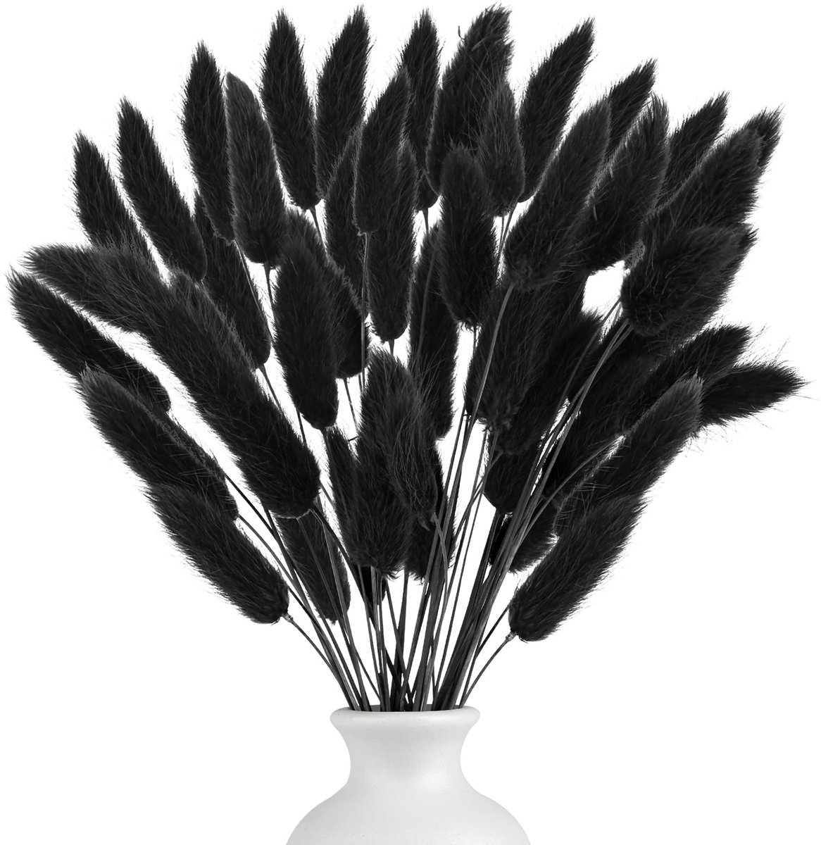 Ibenzoa® 120 Stuks Luxe Zwart Gedroogd Pampasgras voor Decoratie en Bruiloften, 41-43 cm