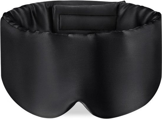 SIMIA™ Premium XL Mulberry Zijden Slaapmasker + Opbergzakje - 100% Verduisterend Oogmasker - Verstelbaar - Blinddoek - Anti-Rimpel - Cadeau Tip - Zwart