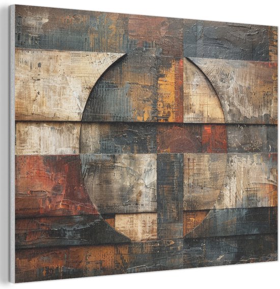 Panneau mural acoustique 100x70 cm - Peinture en Feutre Art - Marron - Abstrait - Motif bois - Panneaux acoustiques - Décoration murale insonorisante - Isolation phonique salon - Décoration murale panneaux sonores