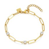 Bracelet Twice As Nice en acier inoxydable couleur or, avec zirconia Couleur or 16 cm+3 cm