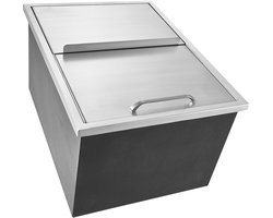 Inbouwkoelbox, 61 X 45 X 33 Cm (L X B X H), Roestvrijstalen Koelbox, 40,9 Qt CommerciëLe Ijsbox met Schuifdeksel, Aftapplug voor Wijn En Bier In De Buitenkeuken