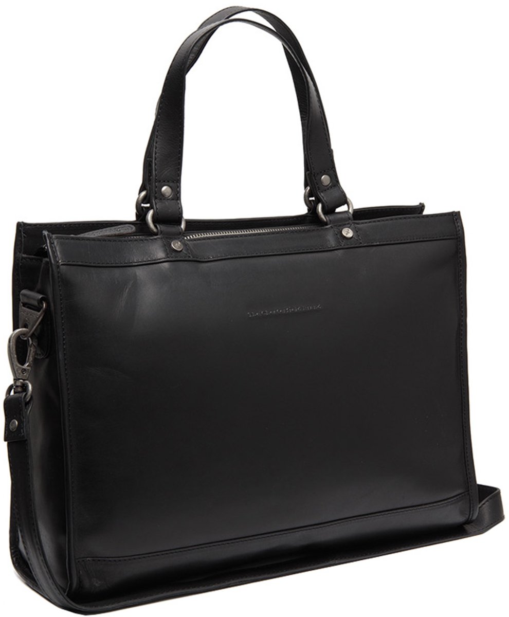The Chesterfield Brand Laptoptas / Werktas - Dames - 15 inch - Leer - Waxed Pull Up - Zwart