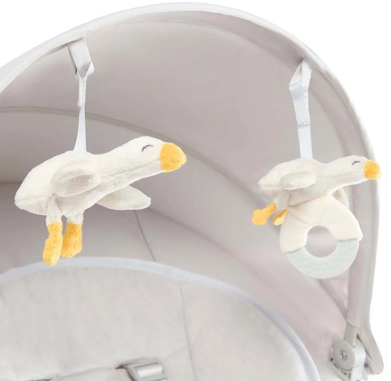 Kinderkraft TULSY - Elektrische wipstoel en ligstoeltje voor baby's - 5 schommelniveaus - Muziekfunctie - Inklapbare kap met klamboe - Lichtgewicht - Beige van Kinderkraft — afbeelding 5