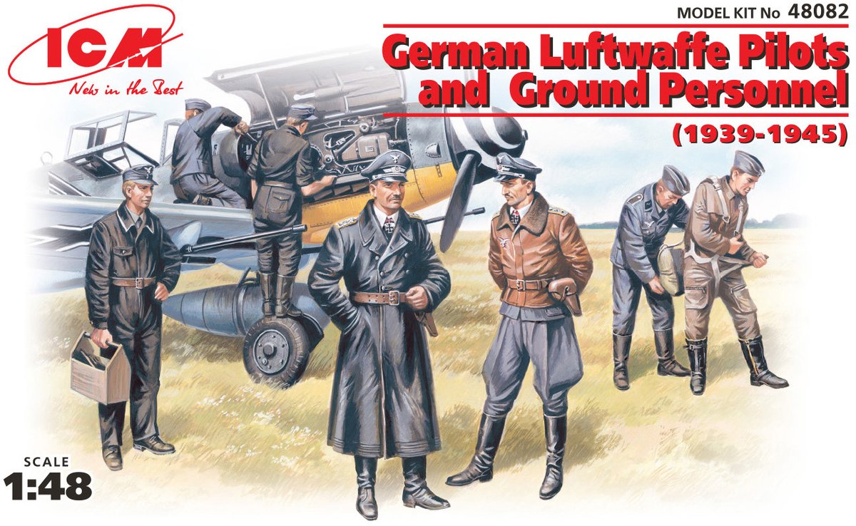 ICM Modelbouwpakket Militaire voertuigen - 48082 German Luftwaffe Pilots and Ground Personnel (1939-1945) Plastic - 1:48 - Modelbouw