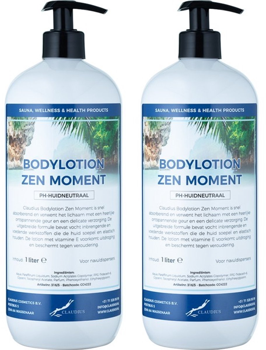 Bodylotion Zen Moment 1 Liter - met gratis pomp - set van 2 stuks