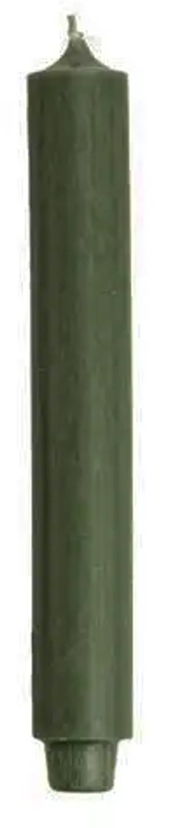 Rustik Lys dinerkaars - 3,2 x 30 cm - kleur dennengroen - 10 stuks